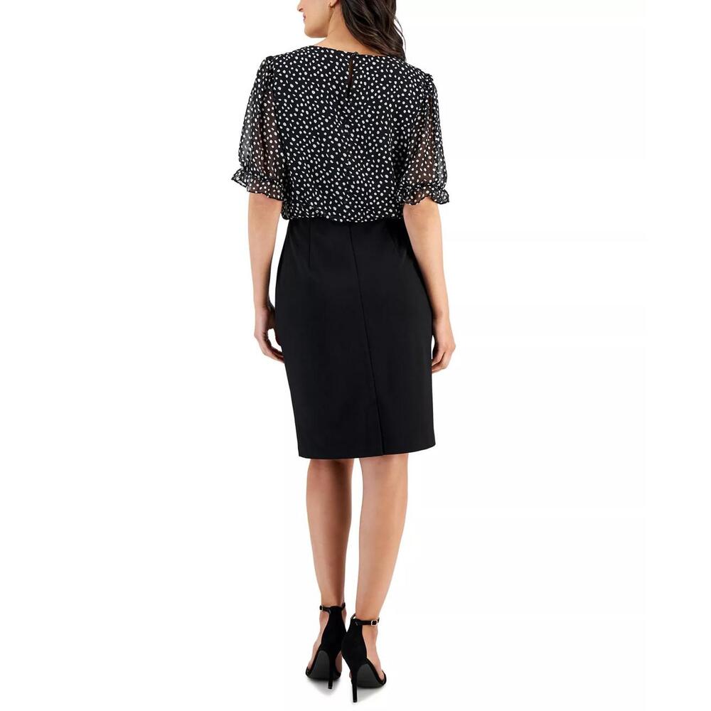 NWT Connected Apparel Women's Polka Dot Midi Dress Size 4 - Picture 2 of 7